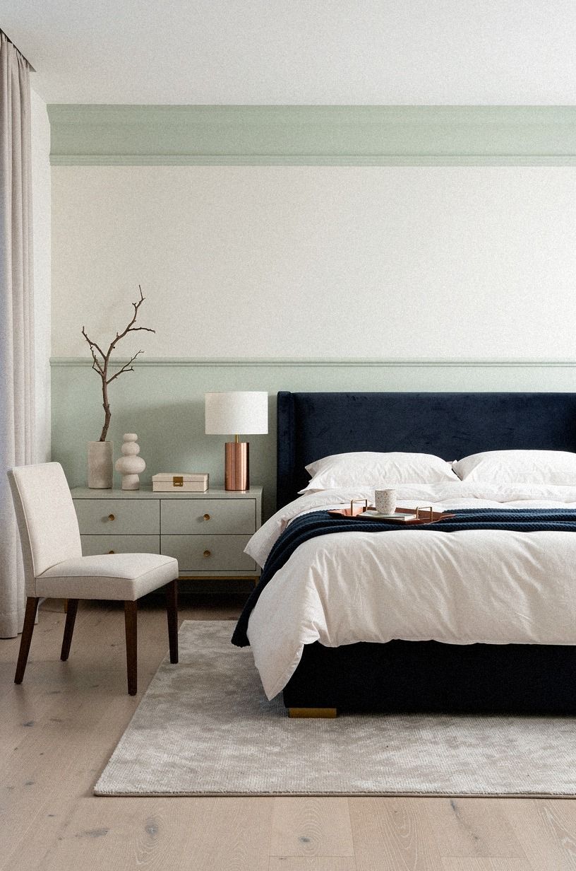Float a Picture Rail in a Pale Green