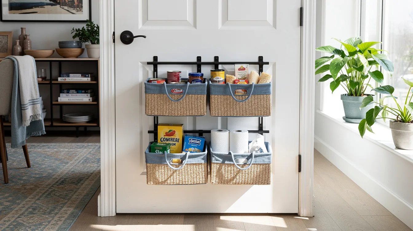 Keep Pantry Extras in Handled Baskets