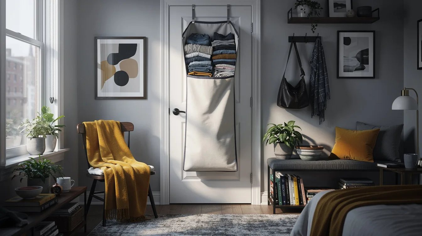Fold Laundry Into a Doorway Hamper