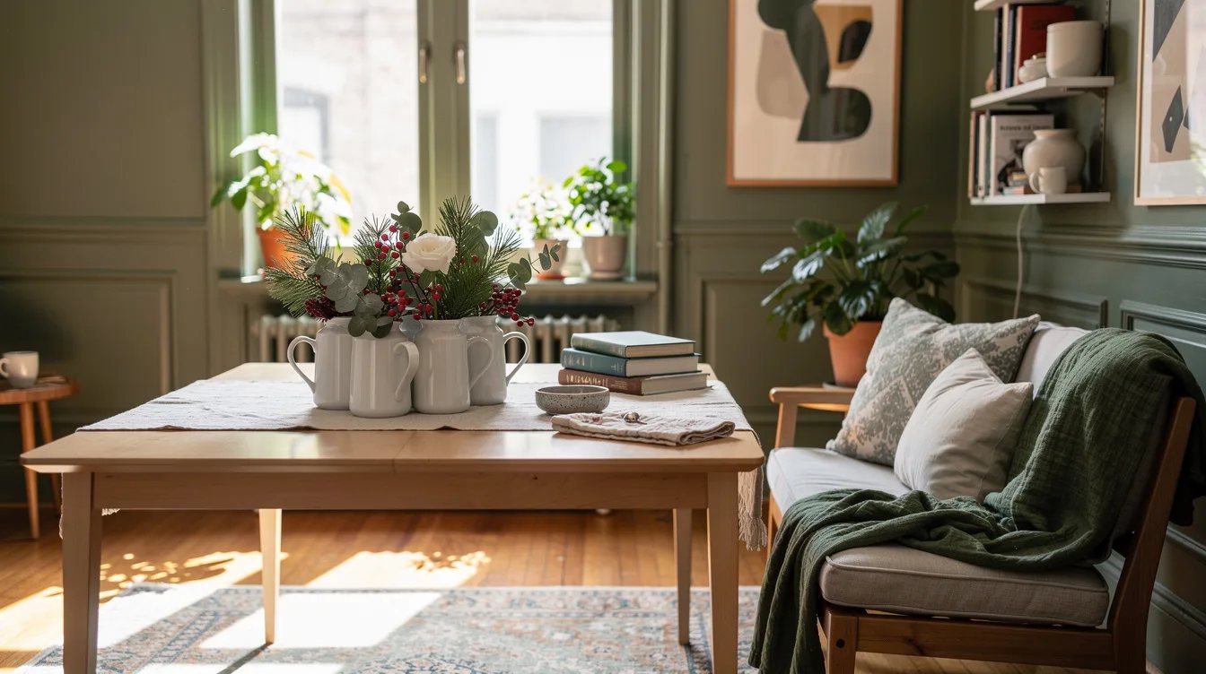 Cluster White Mugs as Bud Vases