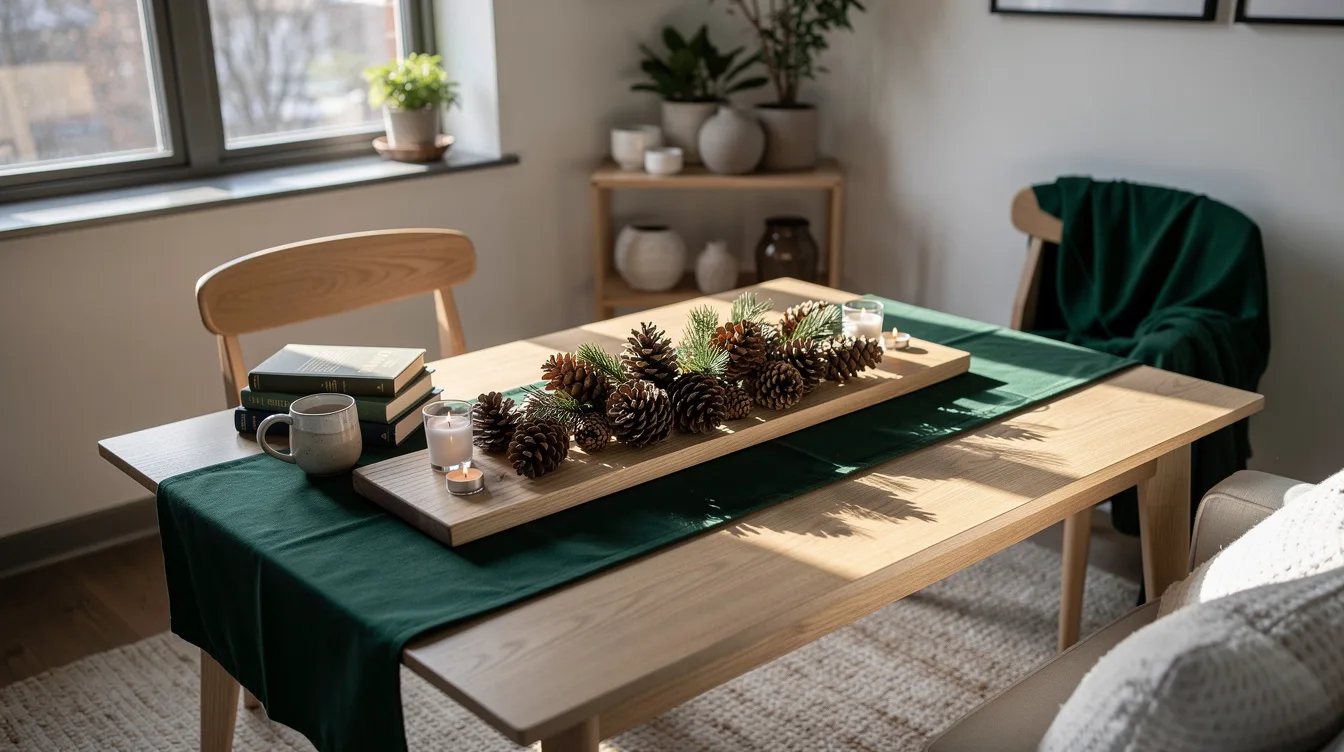 Arrange Pinecones on a Wooden Board