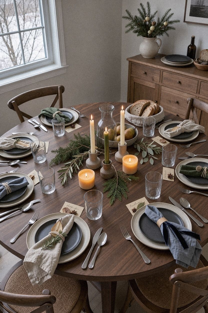 Build the Two-Wood Rule for Christmas Tablescapes
