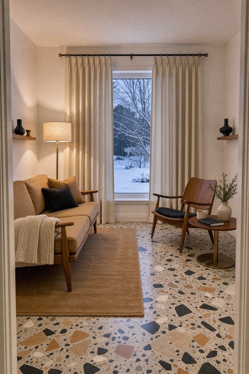 Can a curtain-to-floor drop stop a cold edge?