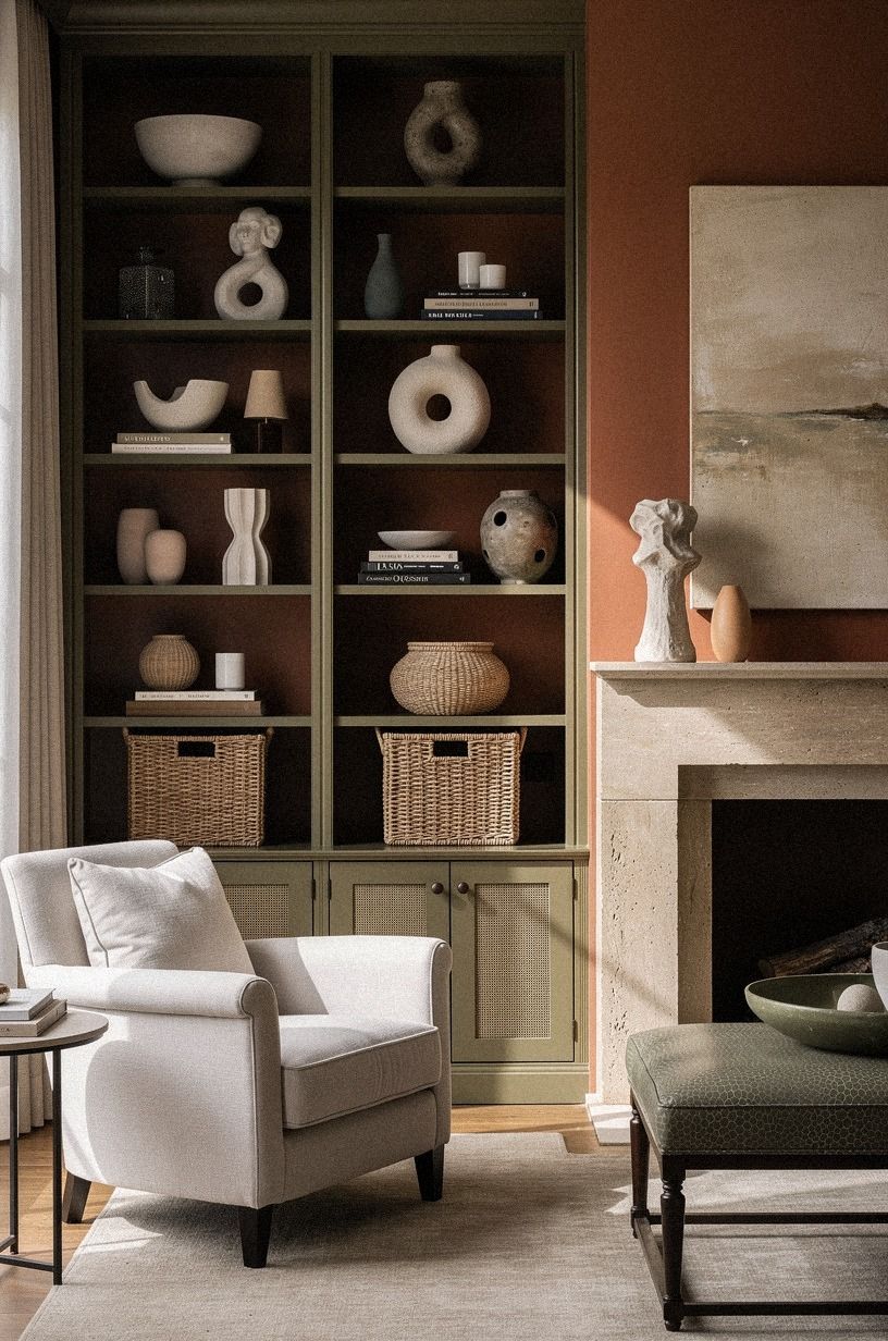 Hide clutter in woven baskets
