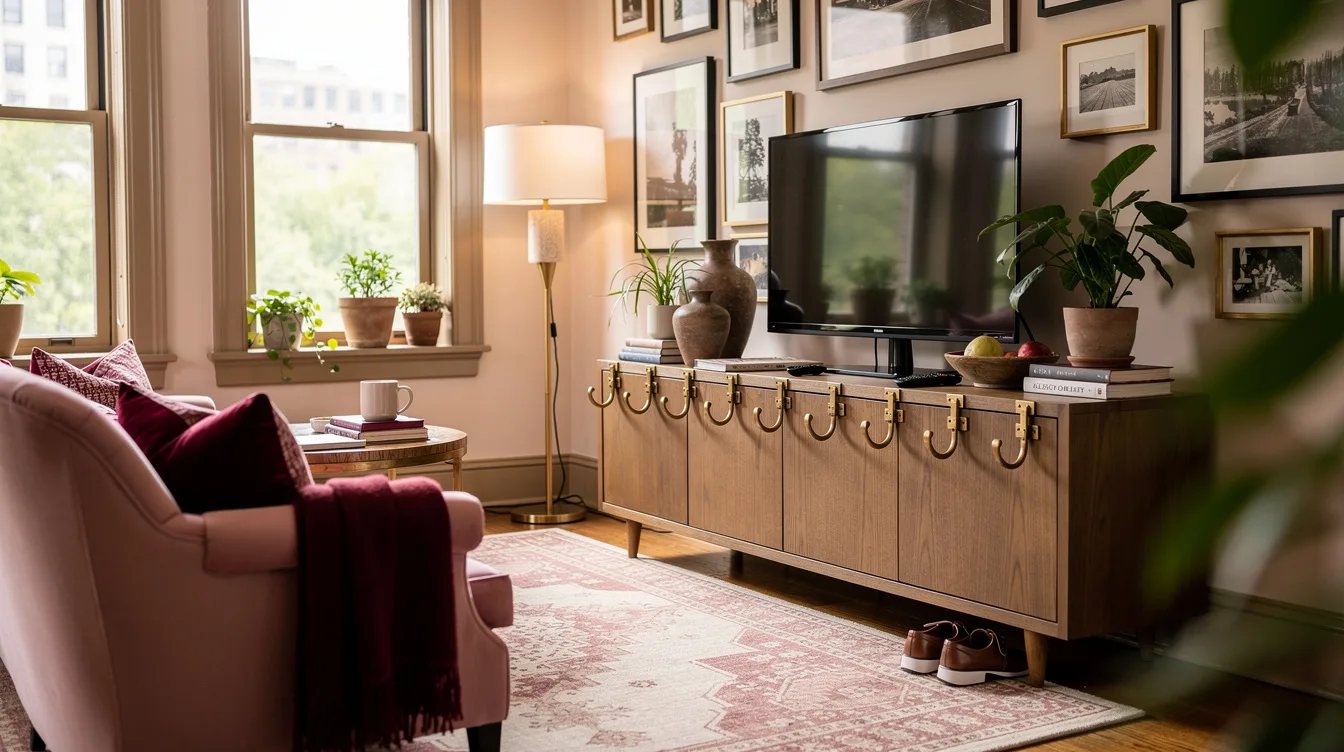Line a Media Console With Low Holders