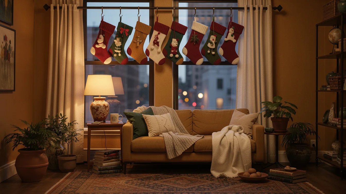 Suspend Stockings From a Curtain Rod