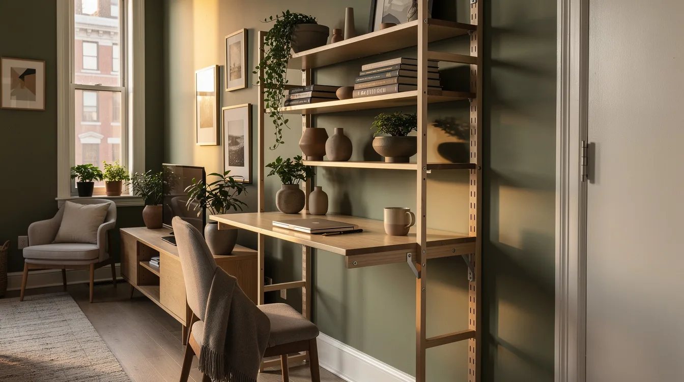 Frame the Desk With a Freestanding Shelf