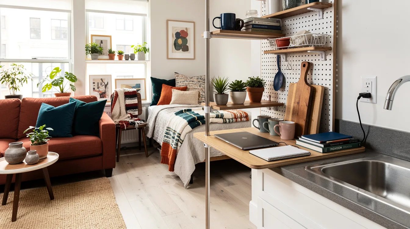 Use a Tension-Pole Organizer Above the Countertop