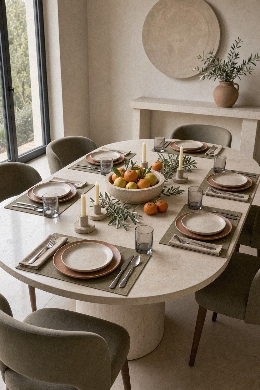 Anchor Christmas Tablescape Ideas Centerpieces with a Bowl of Citrus