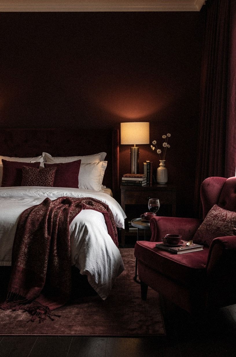 Choose Deep Red over Rose Gold for a More Grounded Room