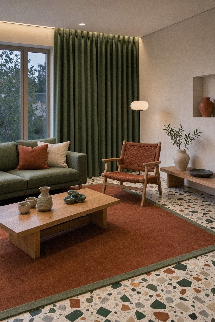 Add a Rug That Meets the Curtain Line