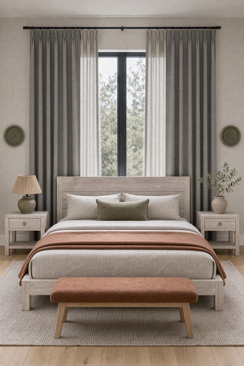 Layer Grey Thermal Curtains for Bedroom Depth