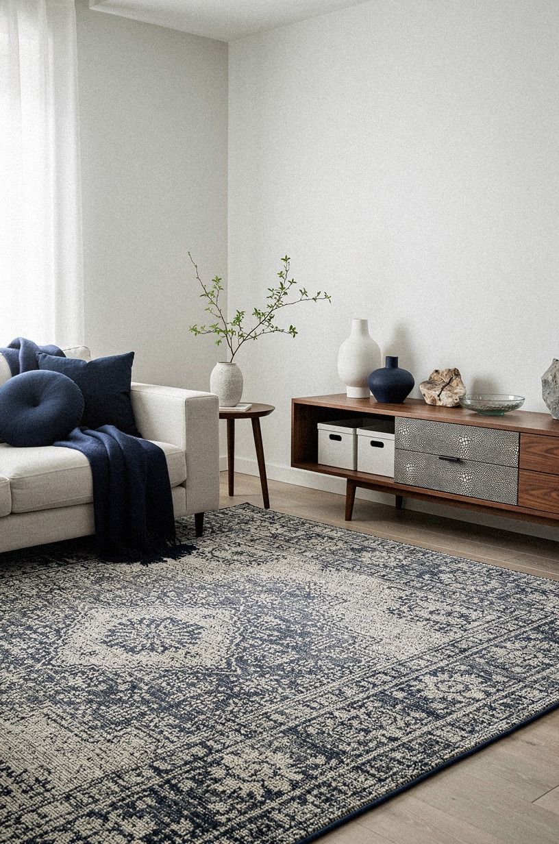 Choose the Rug Before You Buy the Media Cabinet