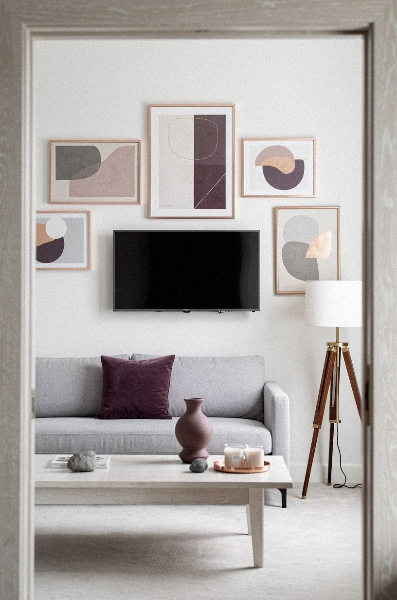 Hang Art Around a Small TV Without Visual Noise