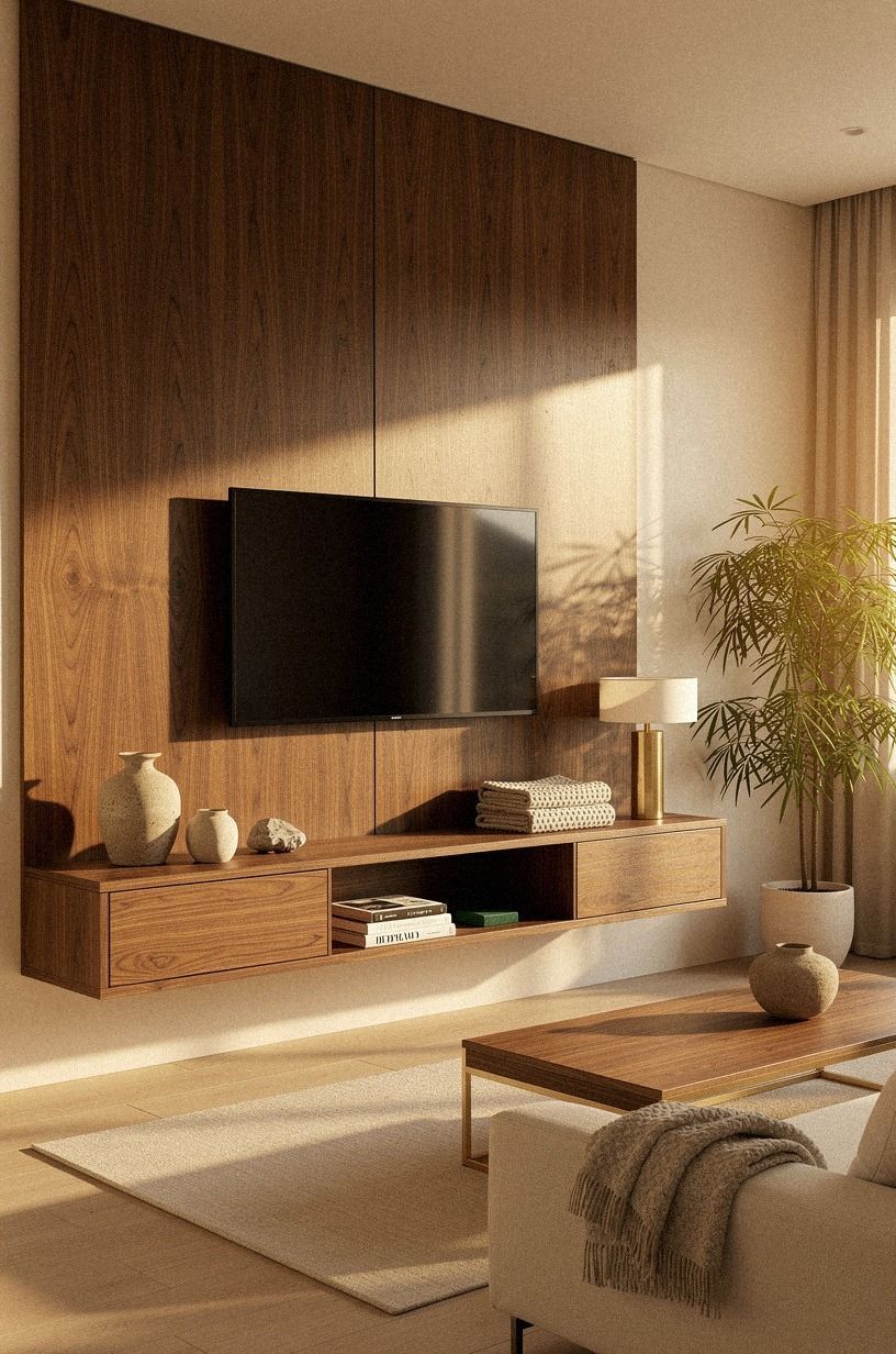 Layer a Rental-Friendly Minimalist Media Wall