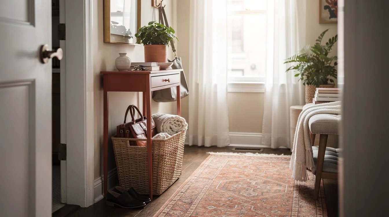 Hide Clutter in a Woven Basket