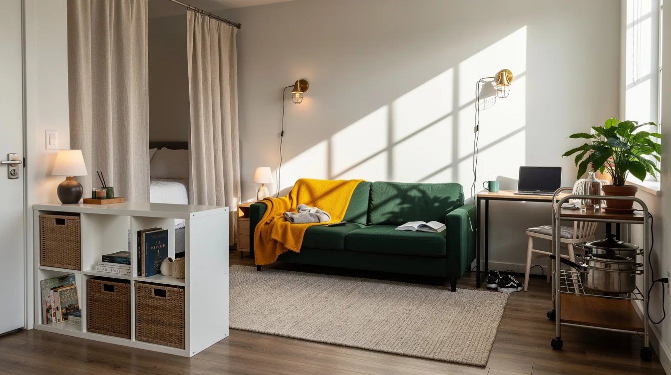 Studio Apartment Feeling Like One Big Room? Try These 12 No-Drill Zones