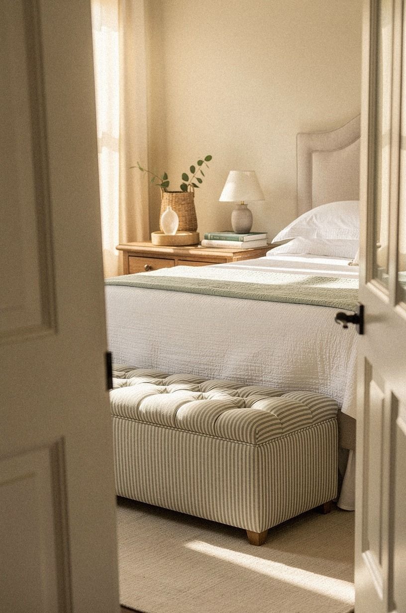 Anchor the Bed With an Upholstered Headboard for a Relaxing Guest Bedroom