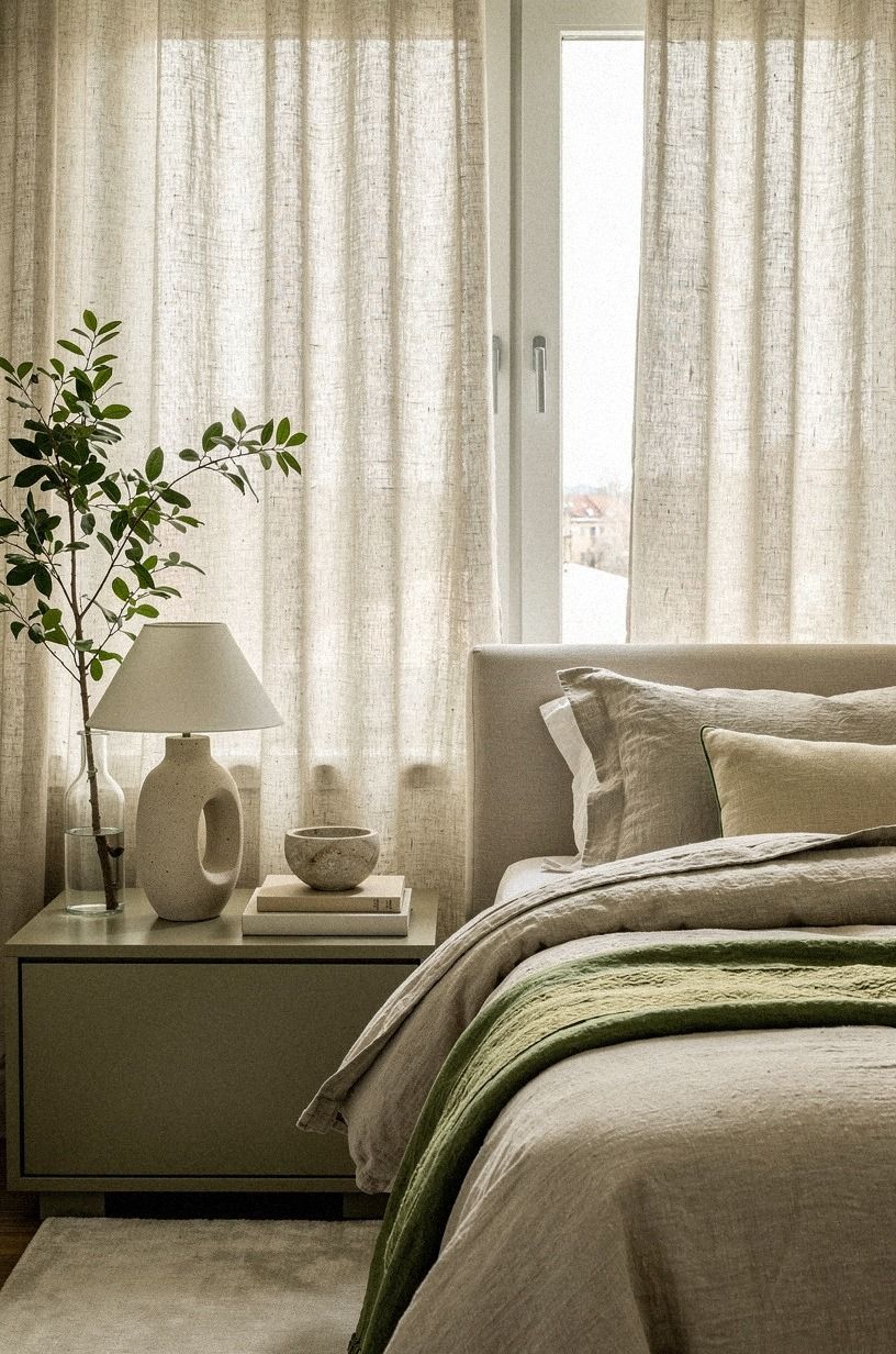 Hang Linen Drapes Instead of Heavy Panels