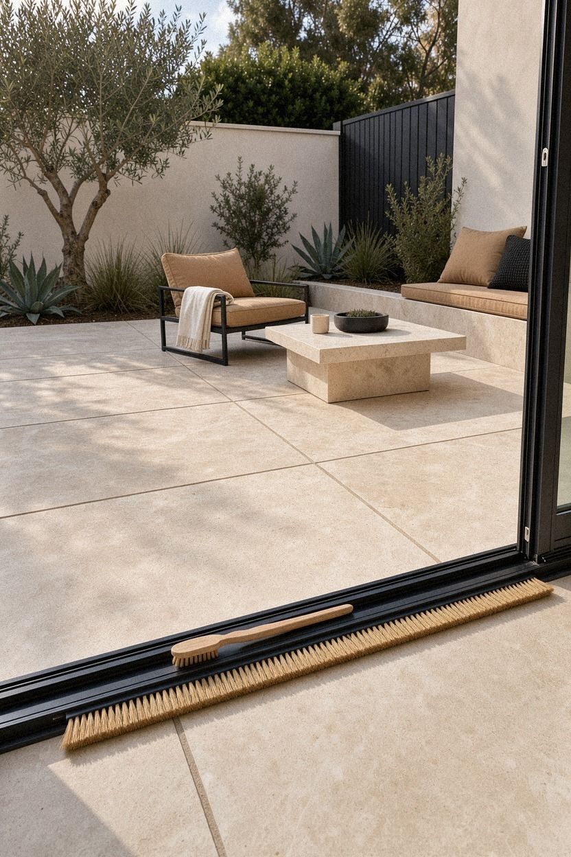 Brush the Track With a Soft Door Sweep