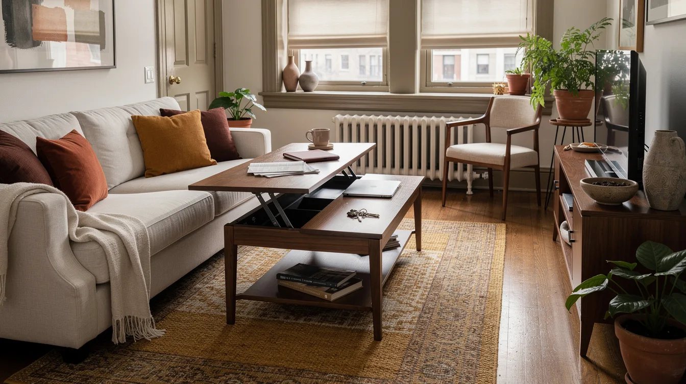 Float a Lift-Top Table Near the Sofa