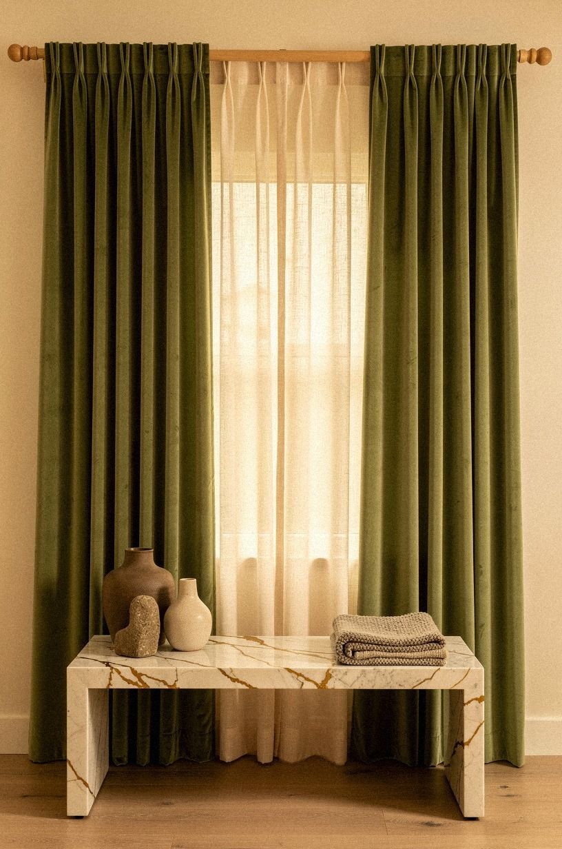 Mix velvet with linen for soft contrast