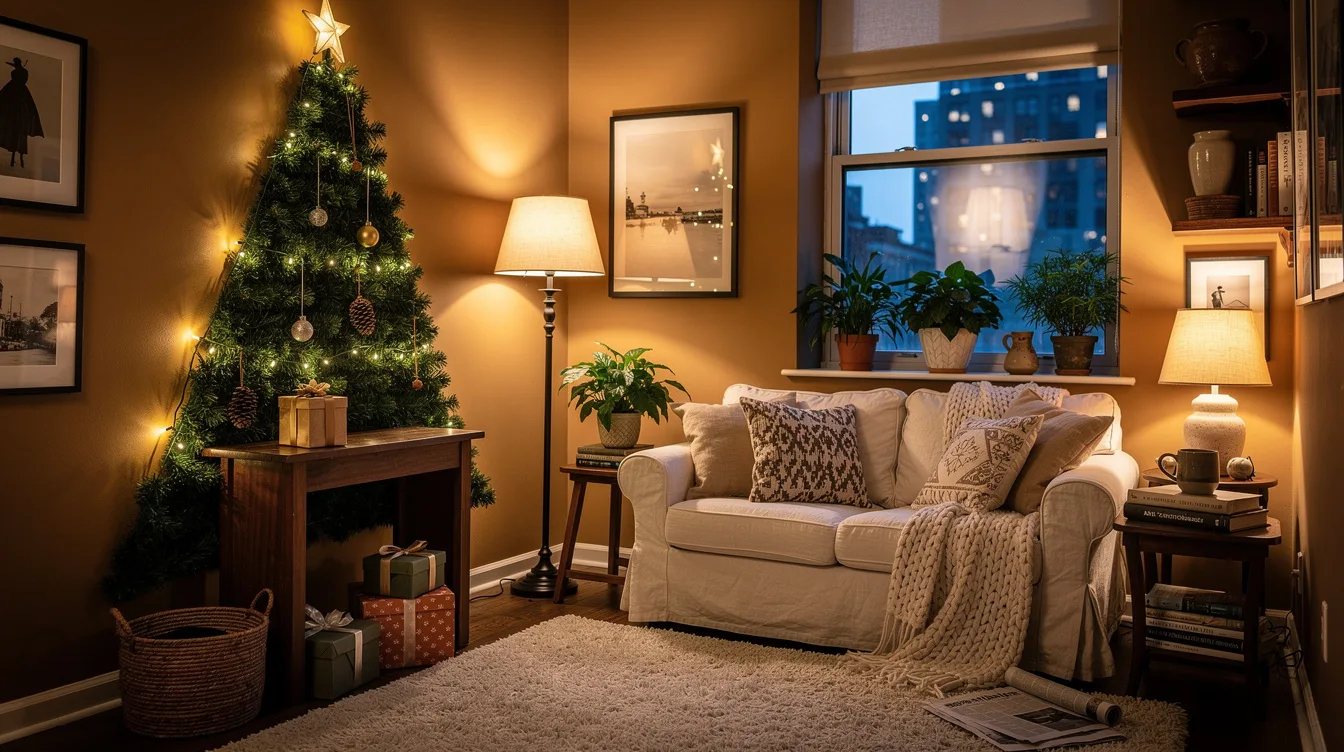 Build a Garland Tree Against the Wall