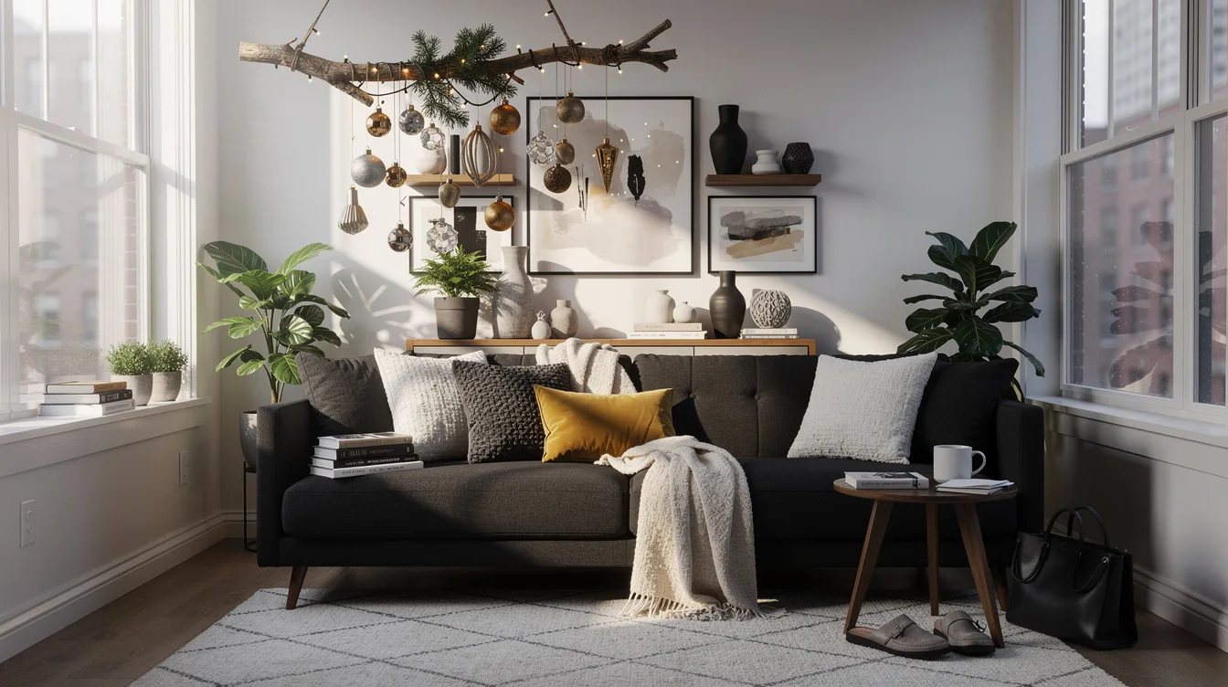 Hang Ornaments From a Ceiling Branch