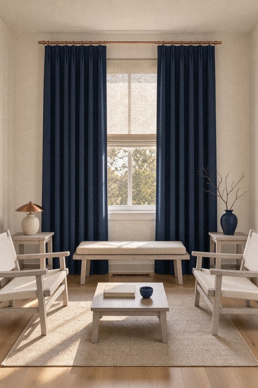 Hang blackout curtains thermal panels higher