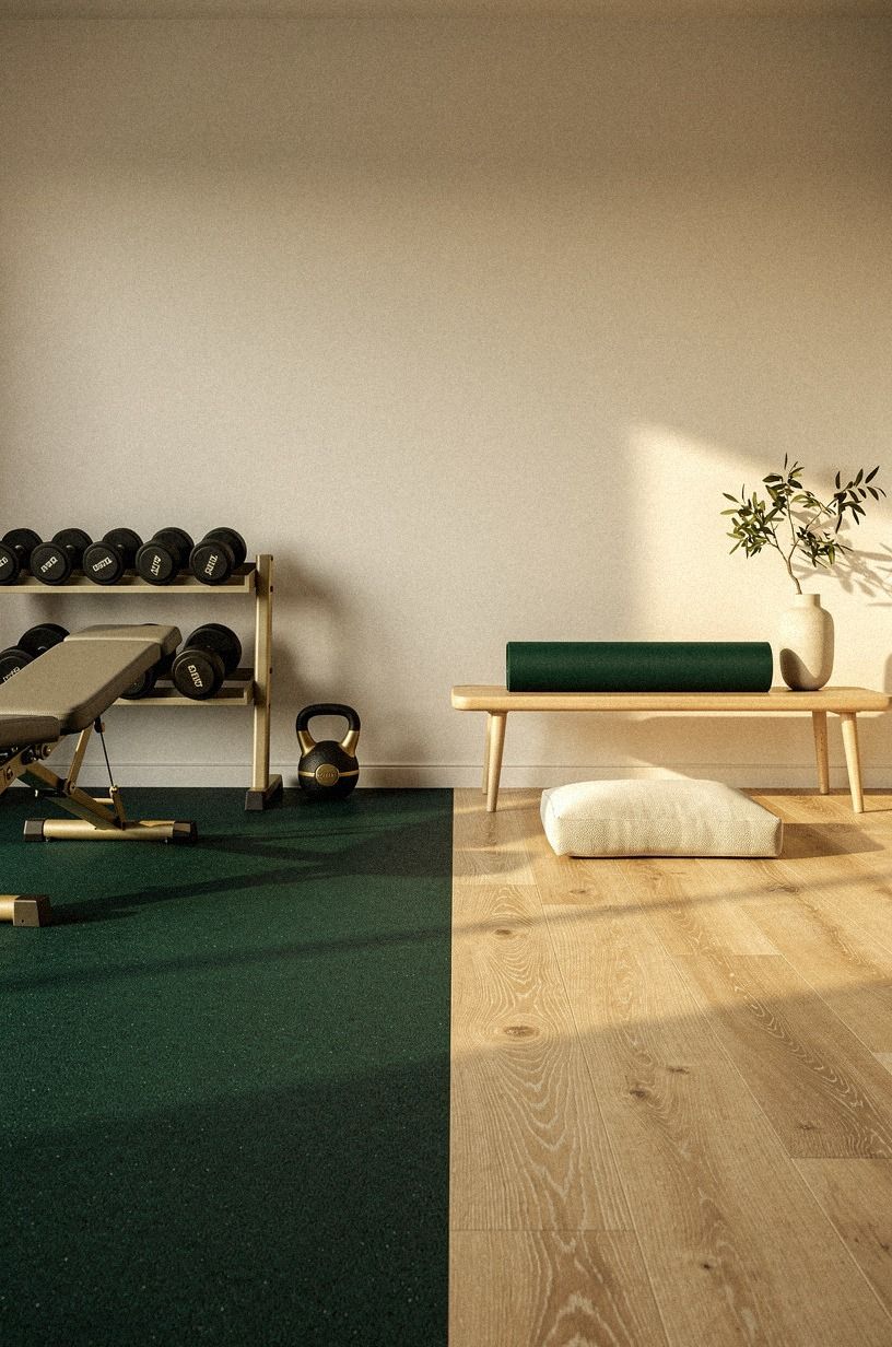 Rubber or pretty wood in a wellness room?