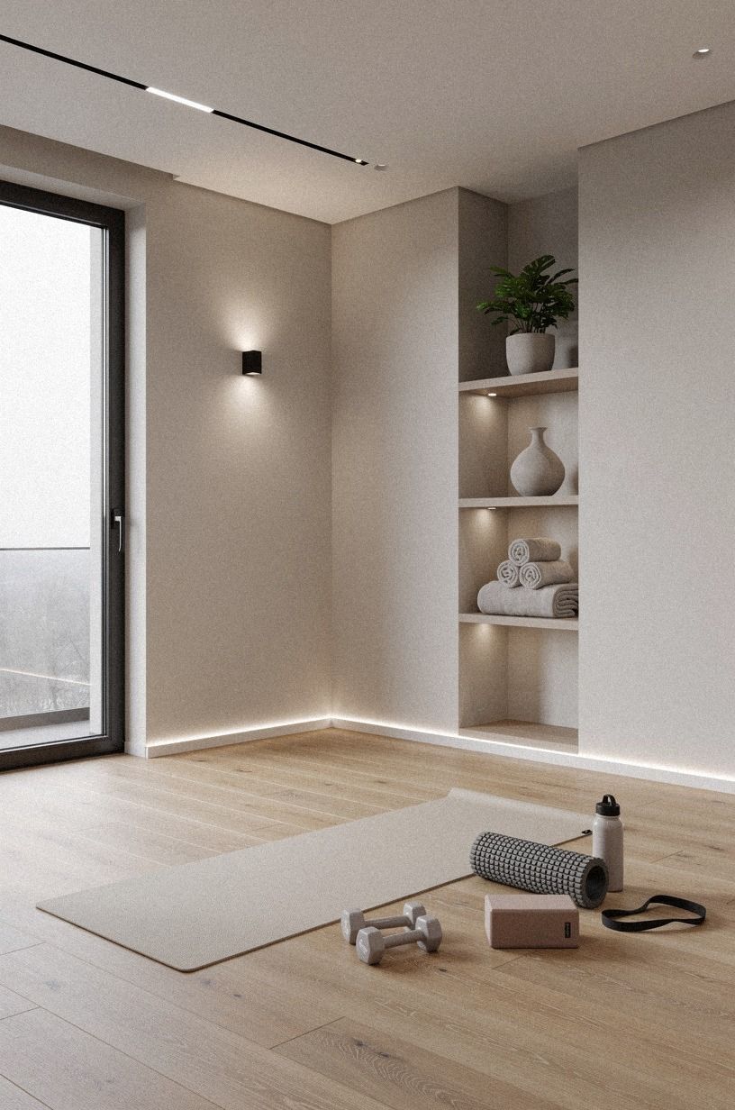 Stack the Three-Height Light Stack beside your home yoga room