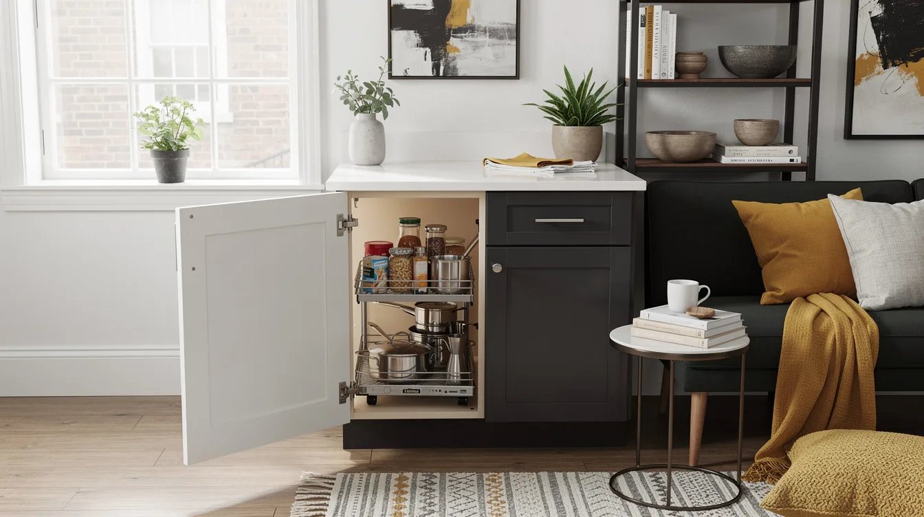 Protect the Door Swing From Crowded Shelves