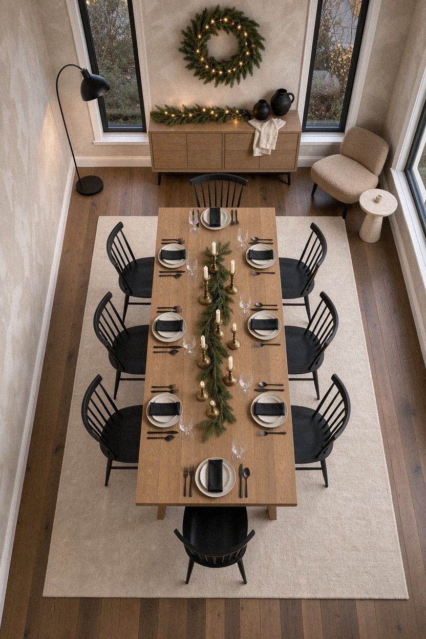 Choose brass candlesticks over a matching centerpiece