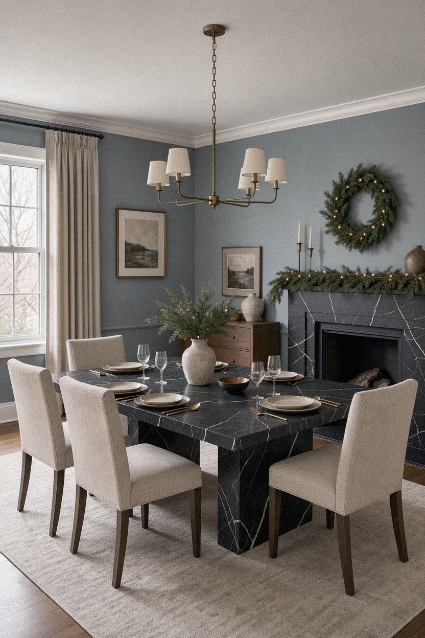 Paint the backdrop with Farrow & Ball De Nimes