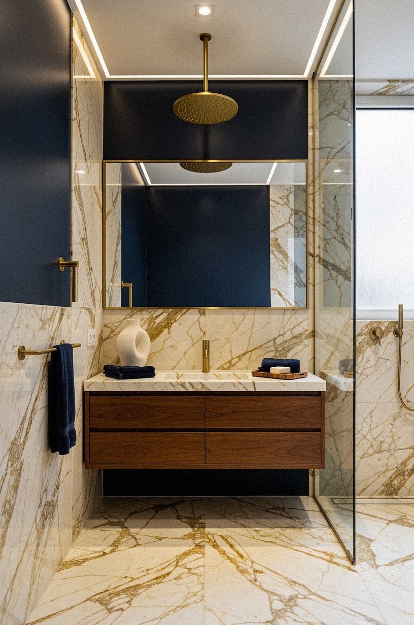 Can a ceiling rain head make a small bathroom feel larger?