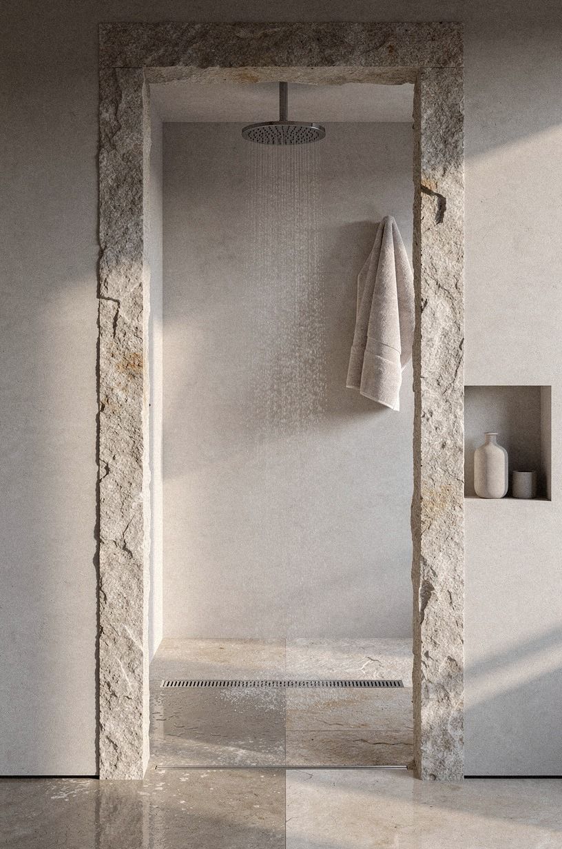 Frame the spray with a stone border