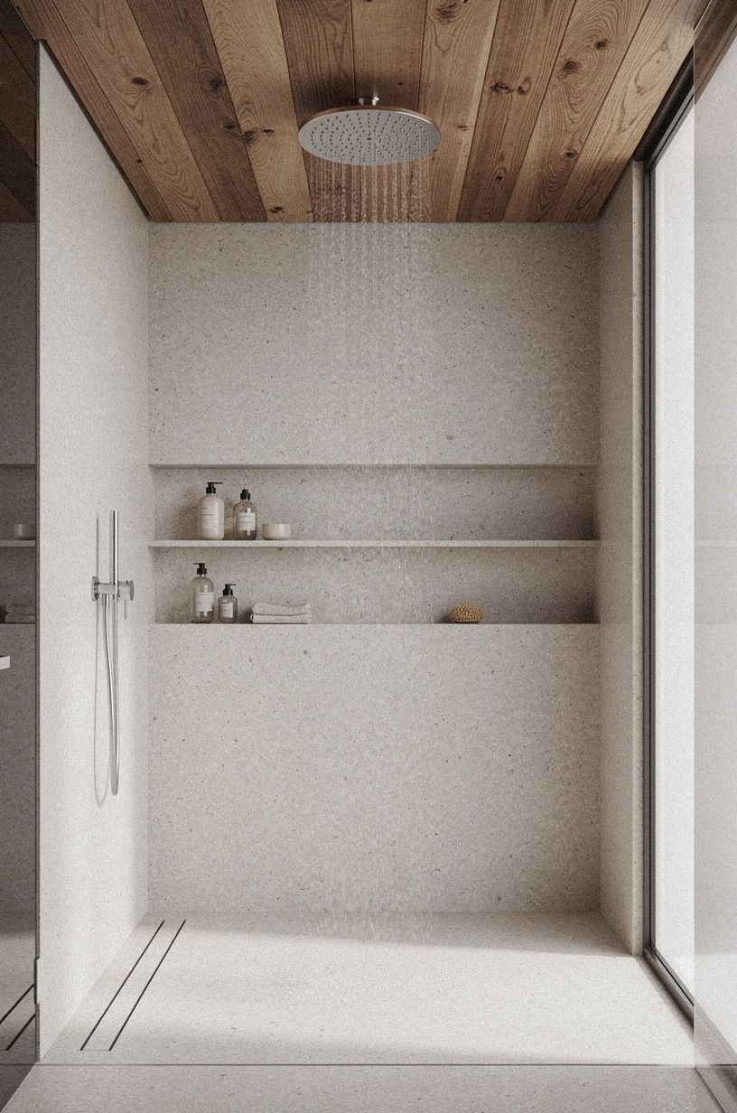 Use a warm wood ceiling accent
