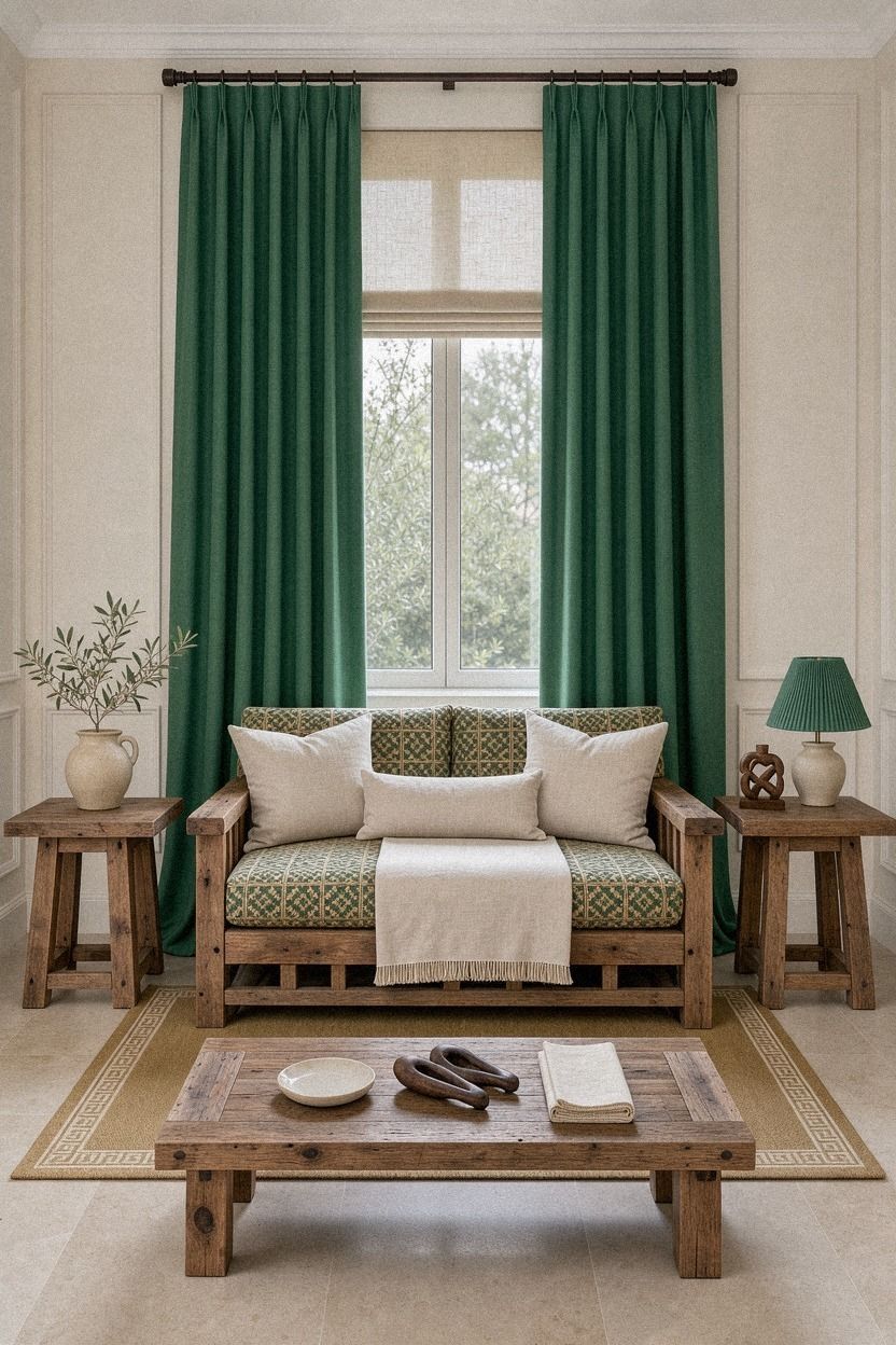 Layer warm white over patterned upholstery