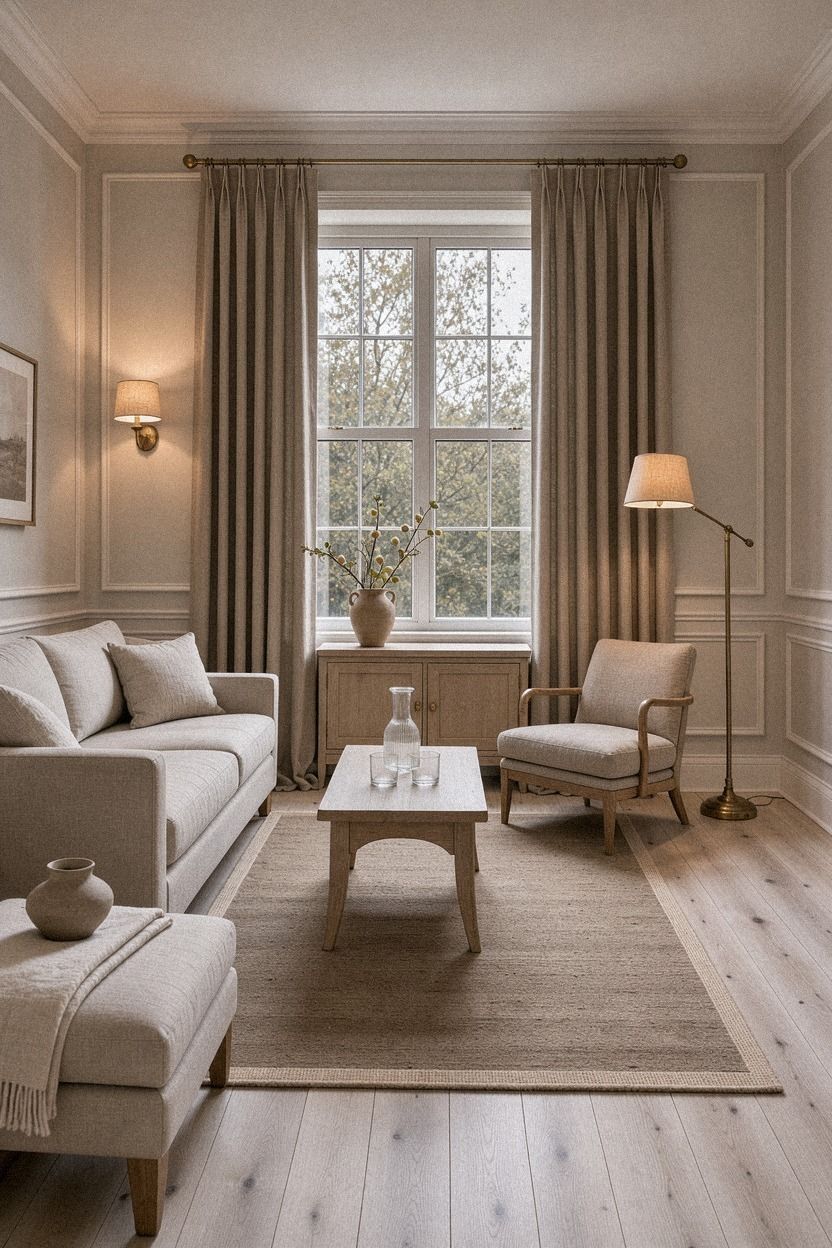 Paint the trim and choose mushroom beige panels