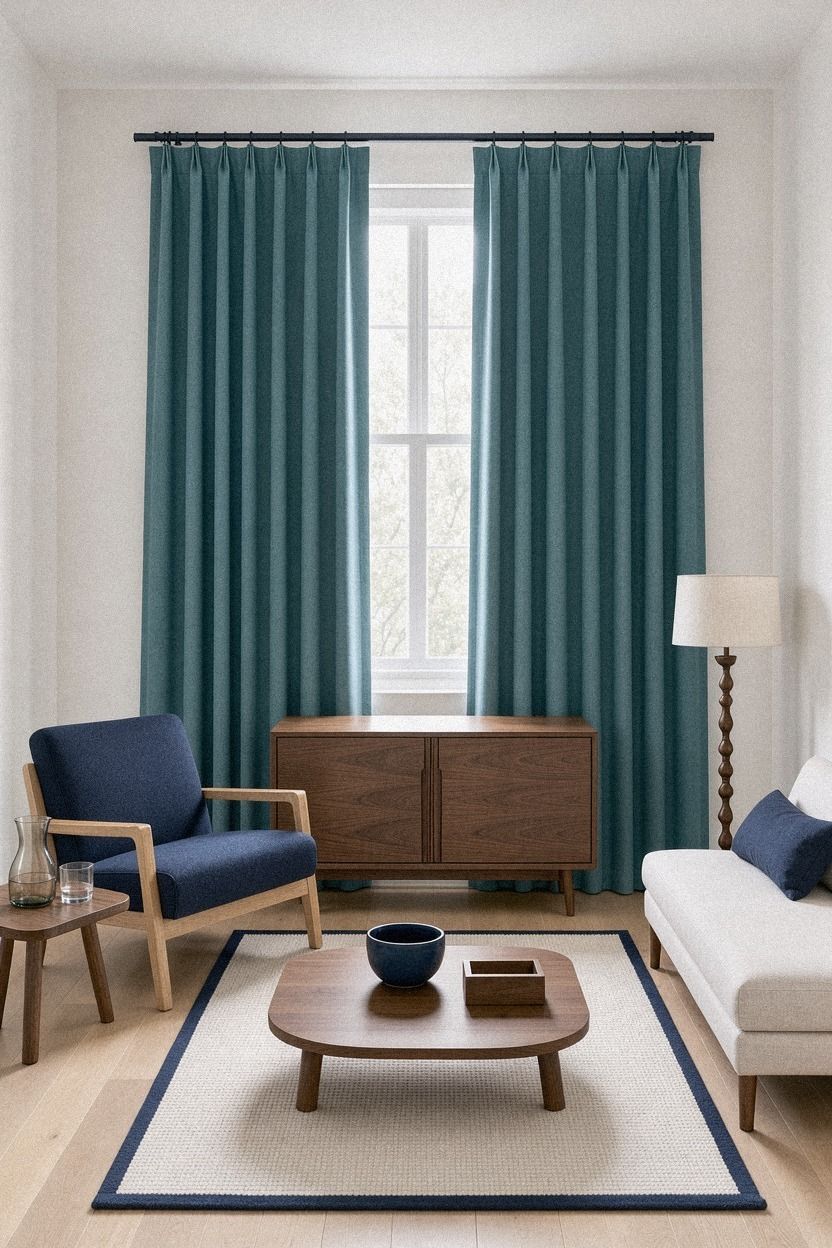 Should teal thermal curtains work with pale wood?