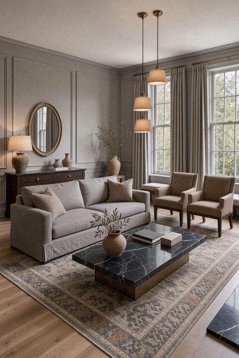 Try warm gray with The Three-Height Light Stack
