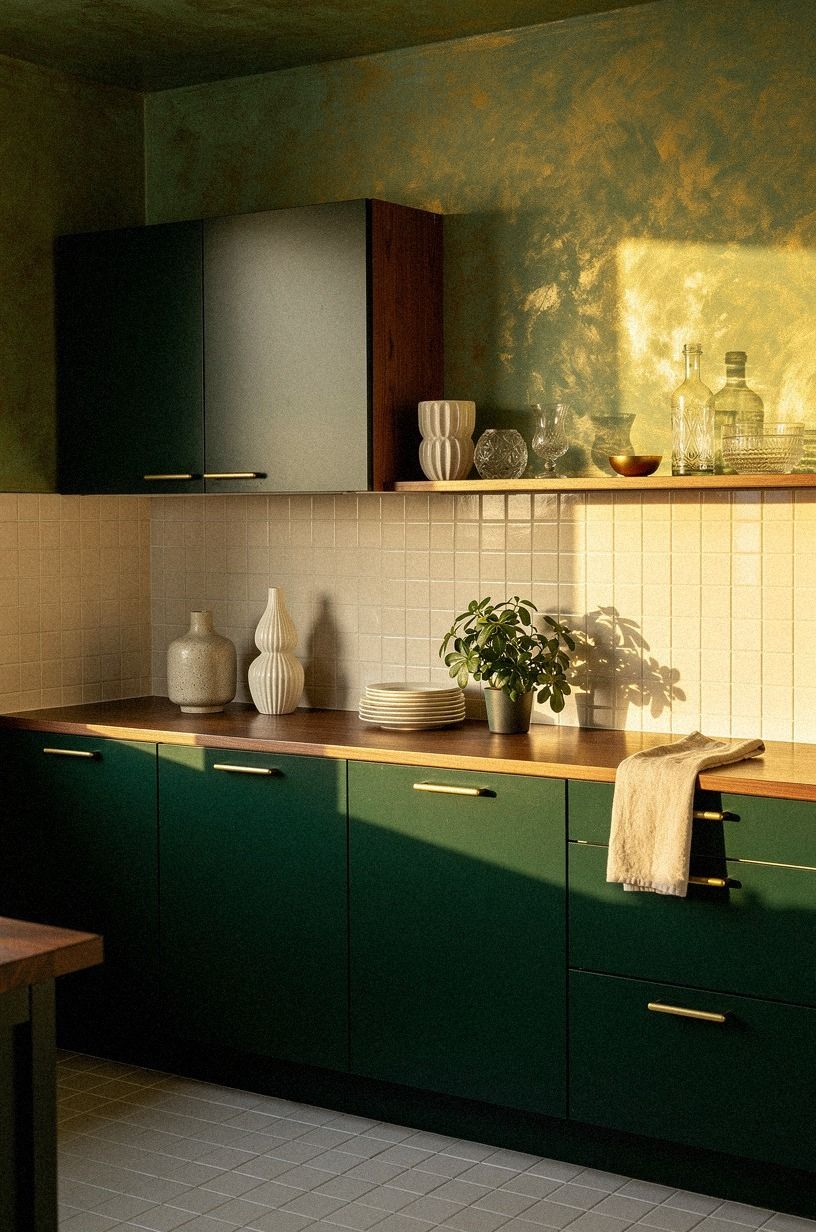 Deep Green Paint, Quiet Tile