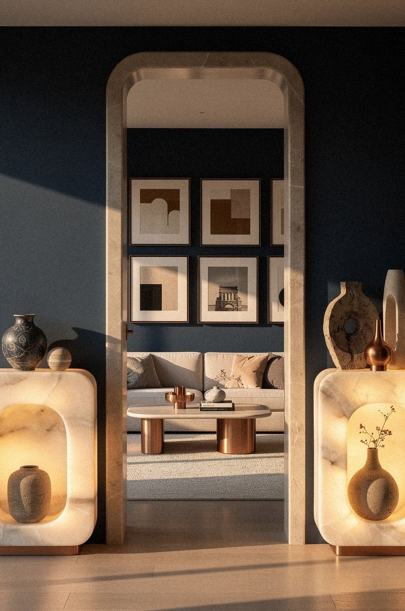 Frame a doorway instead of filling a blank wall