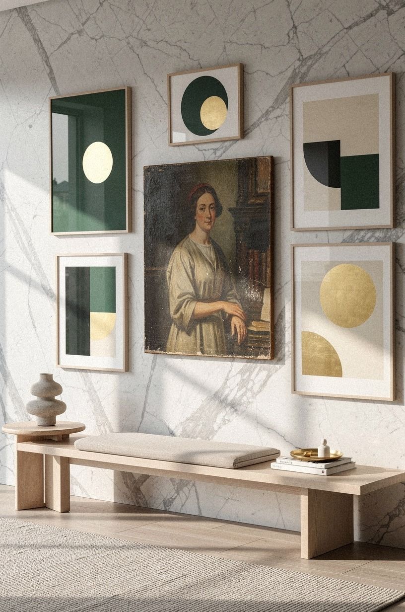 Hang art around an inherited portrait
