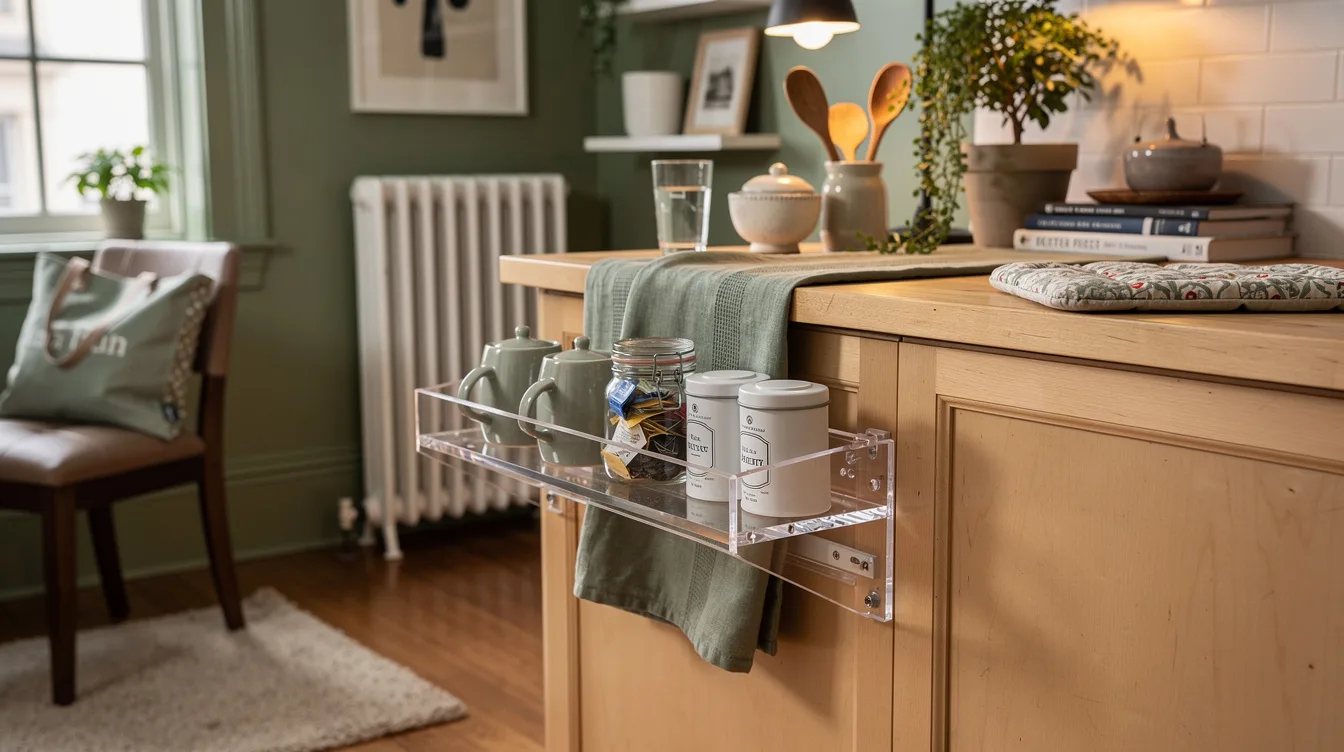 Raise Tea Supplies on a Clear Shelf