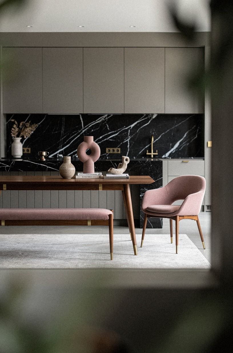 Mix a Bench With One Statement Chair