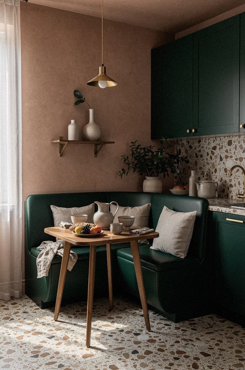 Paint a Deep Green Breakfast Corner