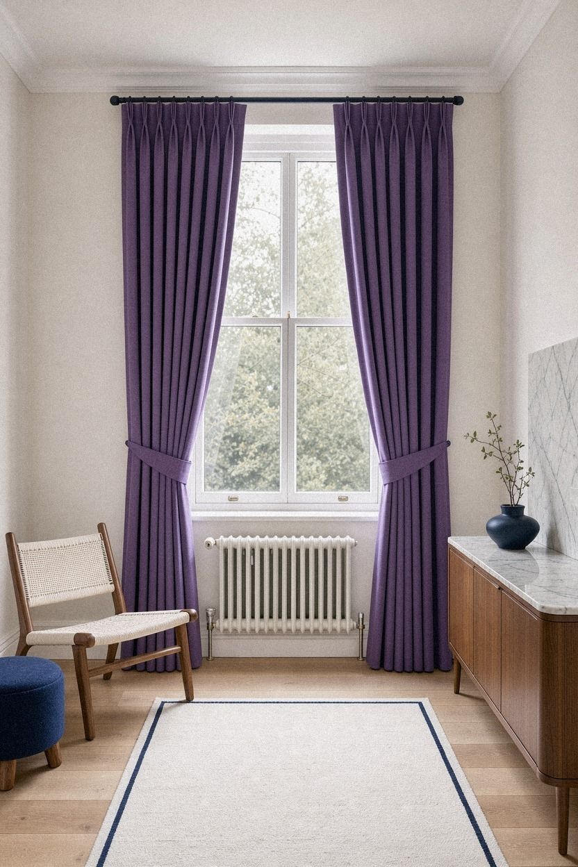 Protect Heat Sources With Tailored Purple Curtains