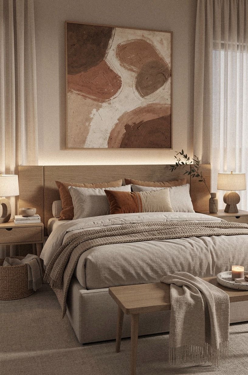 Choose earthy art over a busy gallery wall