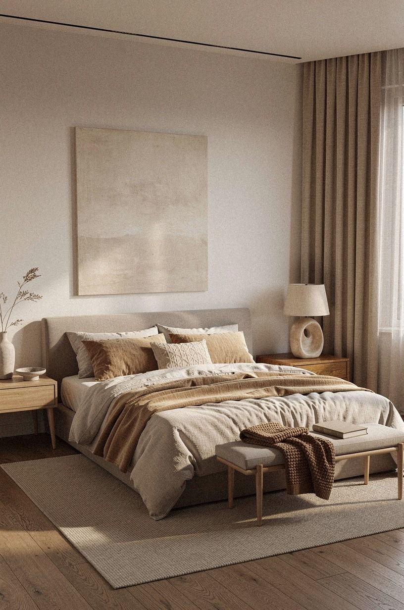 Frame the windows with full-length linen drapes